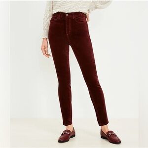 Loft Red Velvet Skinny Jeans